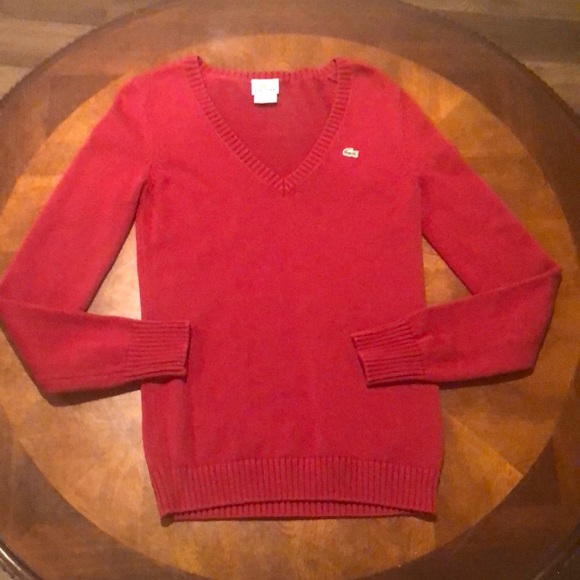 Lacoste V Neck Sweater Size 38 US 6 - Picture 3 of 9